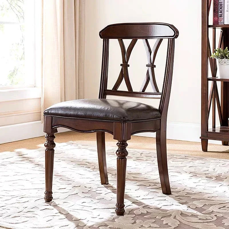 Bureau vintage en bois fauteuil sans accoudoir