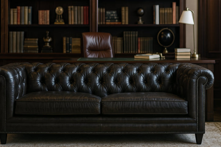 Canapé industriel vintage bureau