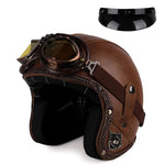 Casque moto rétro avec lunettes - Vignette | StyleVintage™