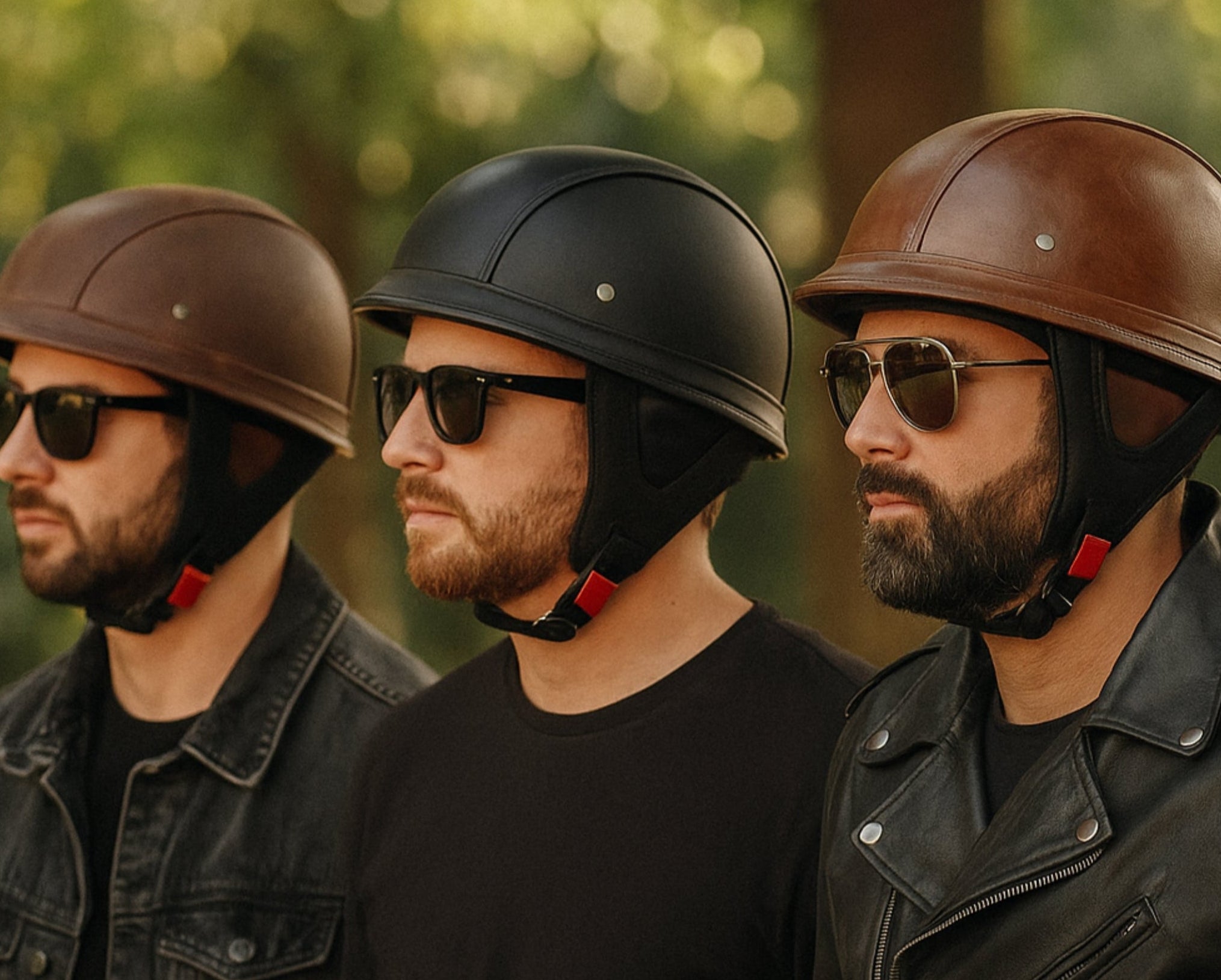 Casque moto vintage army 3 couleurs