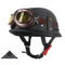 Casque moto vintage army avec lunettes noir mat