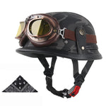 Casque moto vintage army avec lunettes - Vignette | StyleVintage™