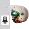 Casque moto vintage en cuir blanc