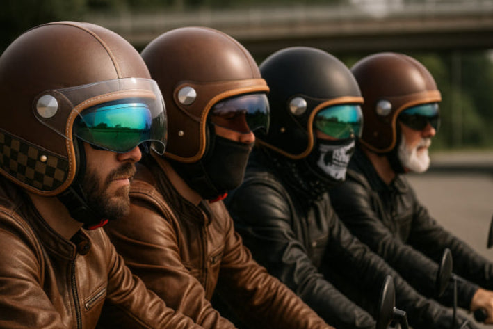 Casque vintage en cuir rétro hommes