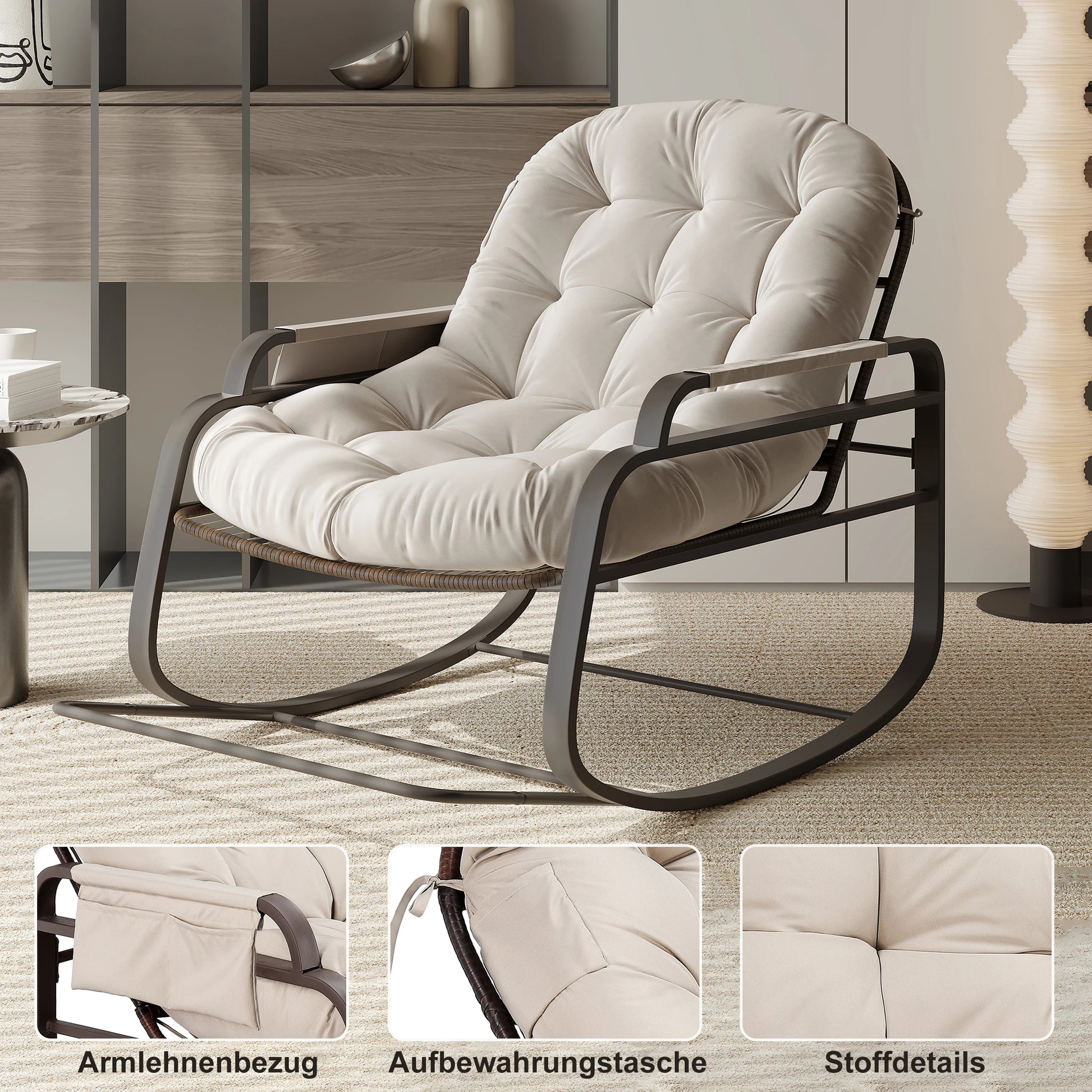 Chaise à bascule vintage jardin et salon métal