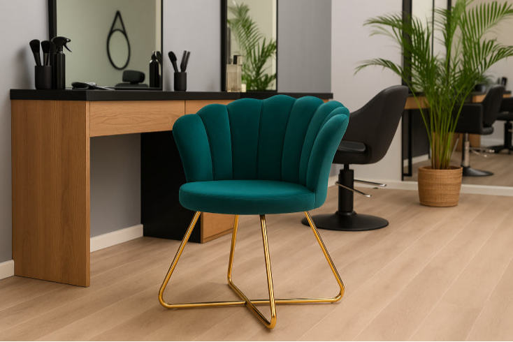Chaise coquillage vintage salon de coiffure