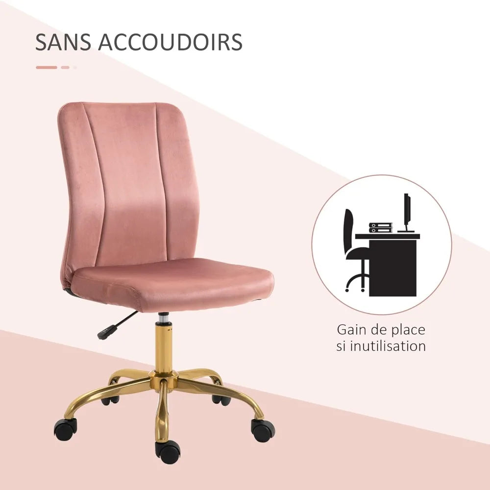 Chaise de bureau ergonomique vintage rose