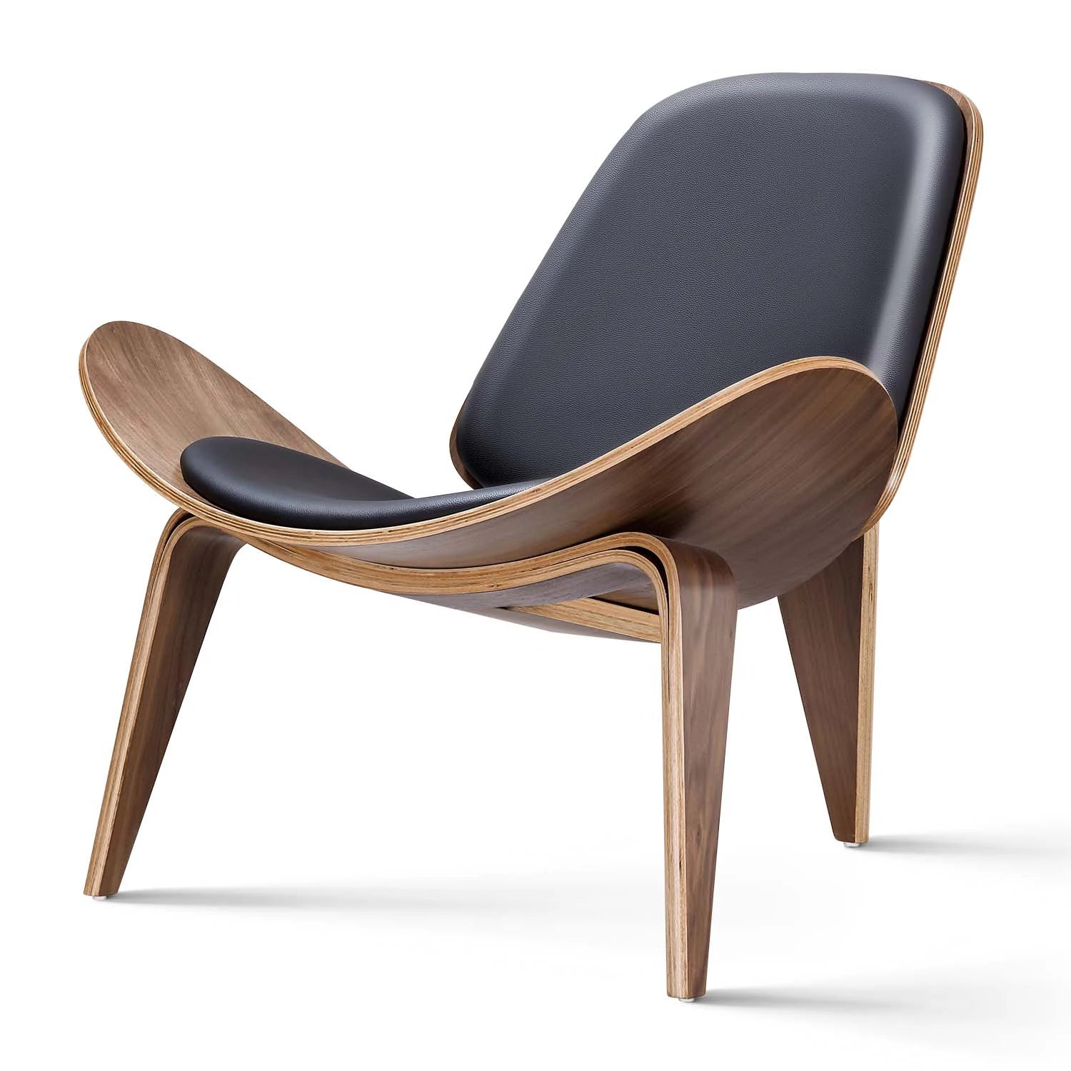 Chaise_de_salon_bois_massif_marron fond blanc