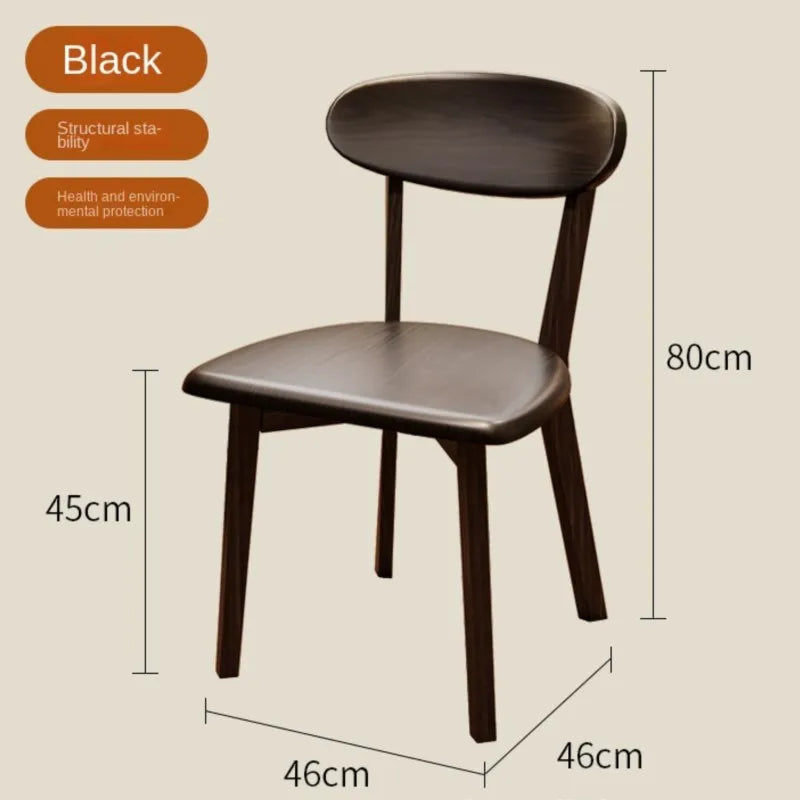 Chaise en bois vintage noir