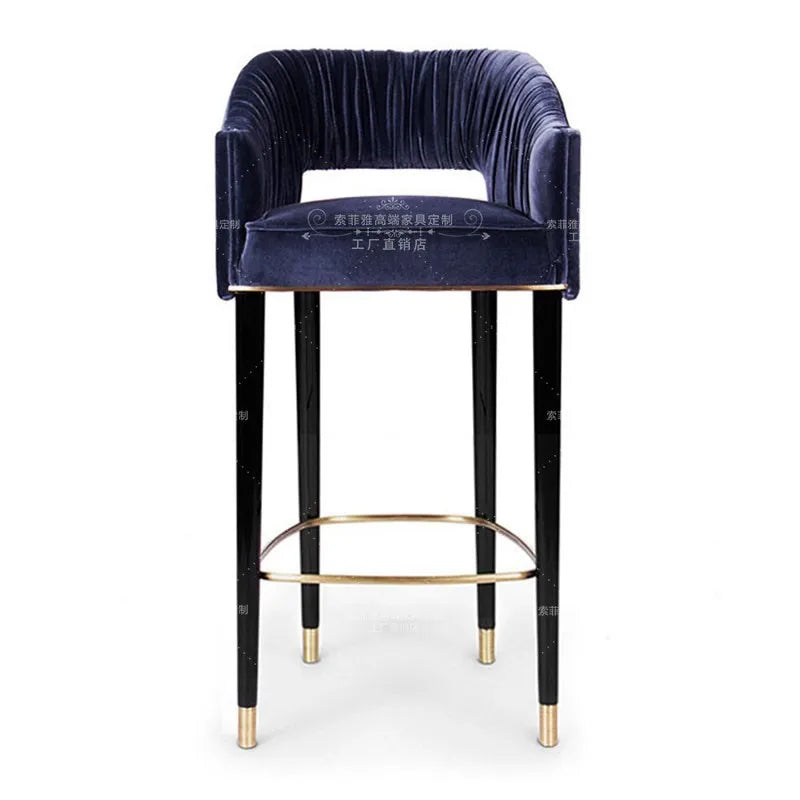 Chaise haute vintage bleu foncé