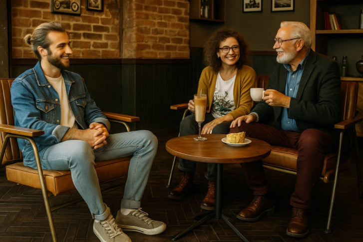 Chaise industriel vintage américain en famille