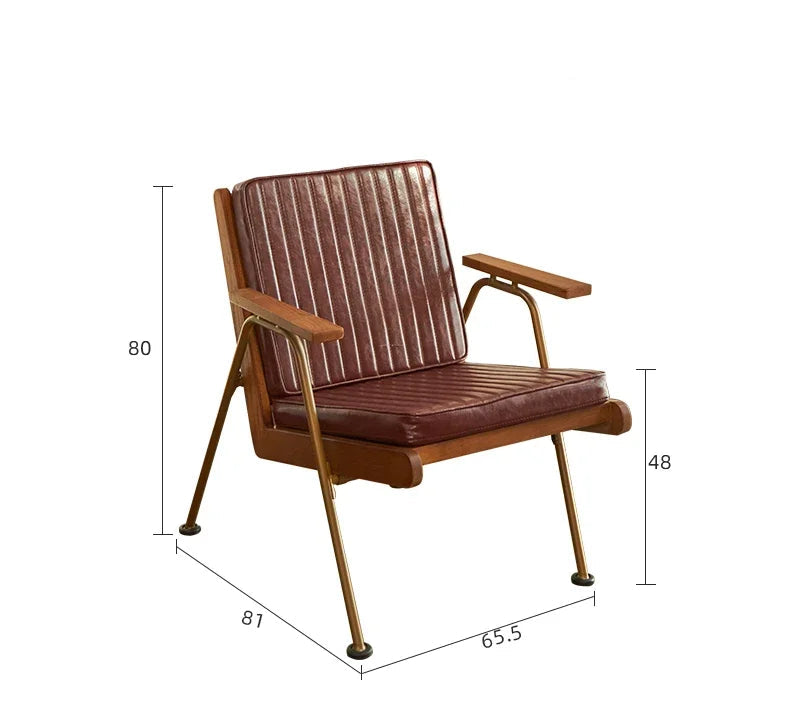 Chaise industriel vintage américain marron