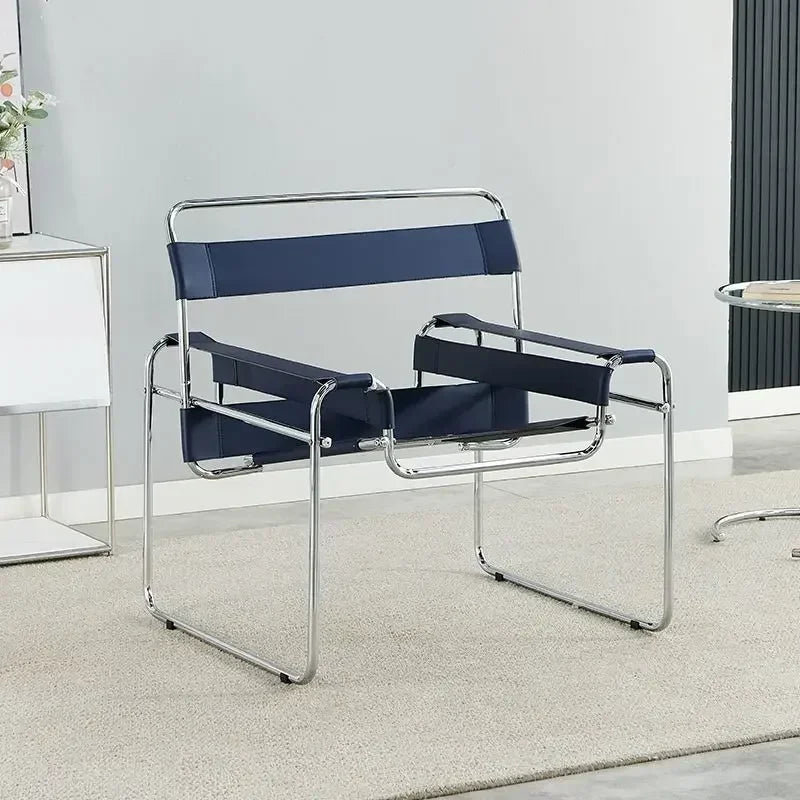 Chaise industrielle vintage bleu