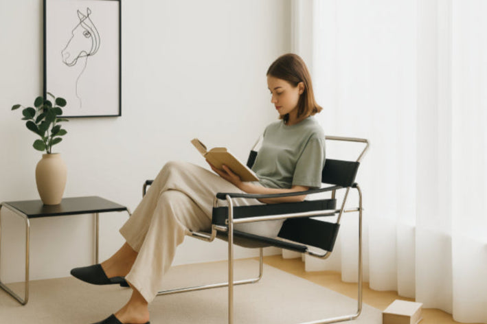 Chaise industrielle vintage livre