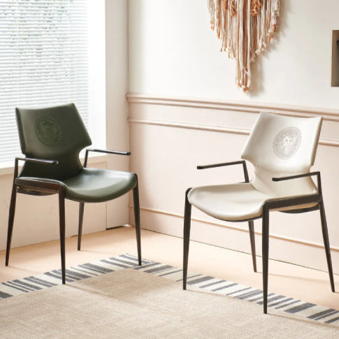 Chaise italienne vintage vert blanc