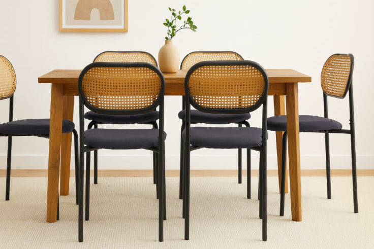 Chaise rétro rotin salle à manger