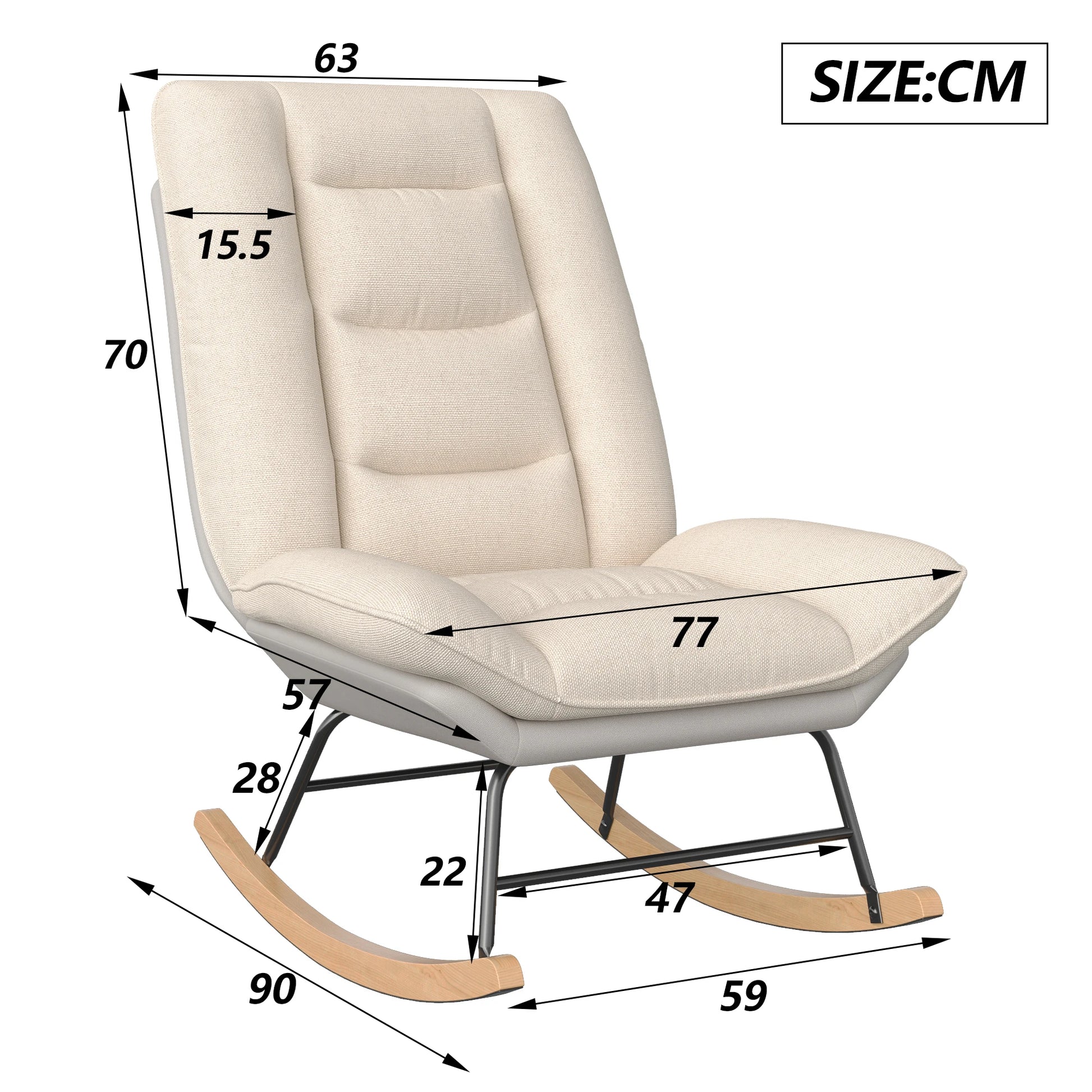 Chaise relaxante à bascule taille