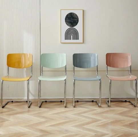 Chaise scandinave vintage jaune rose