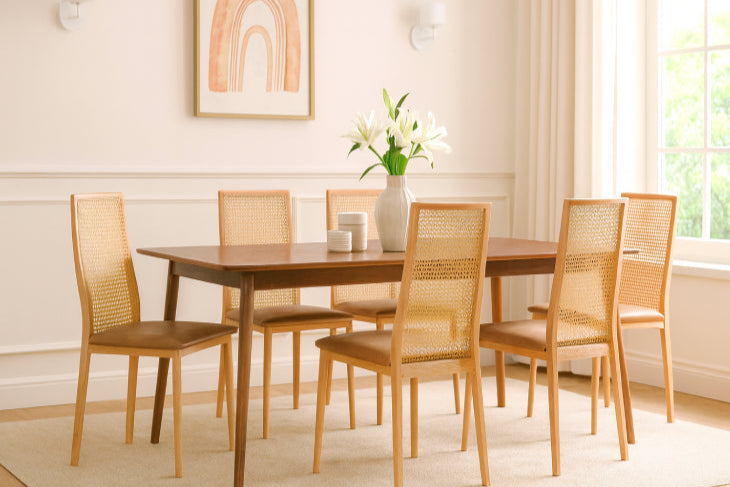 Chaise vintage rotin bois