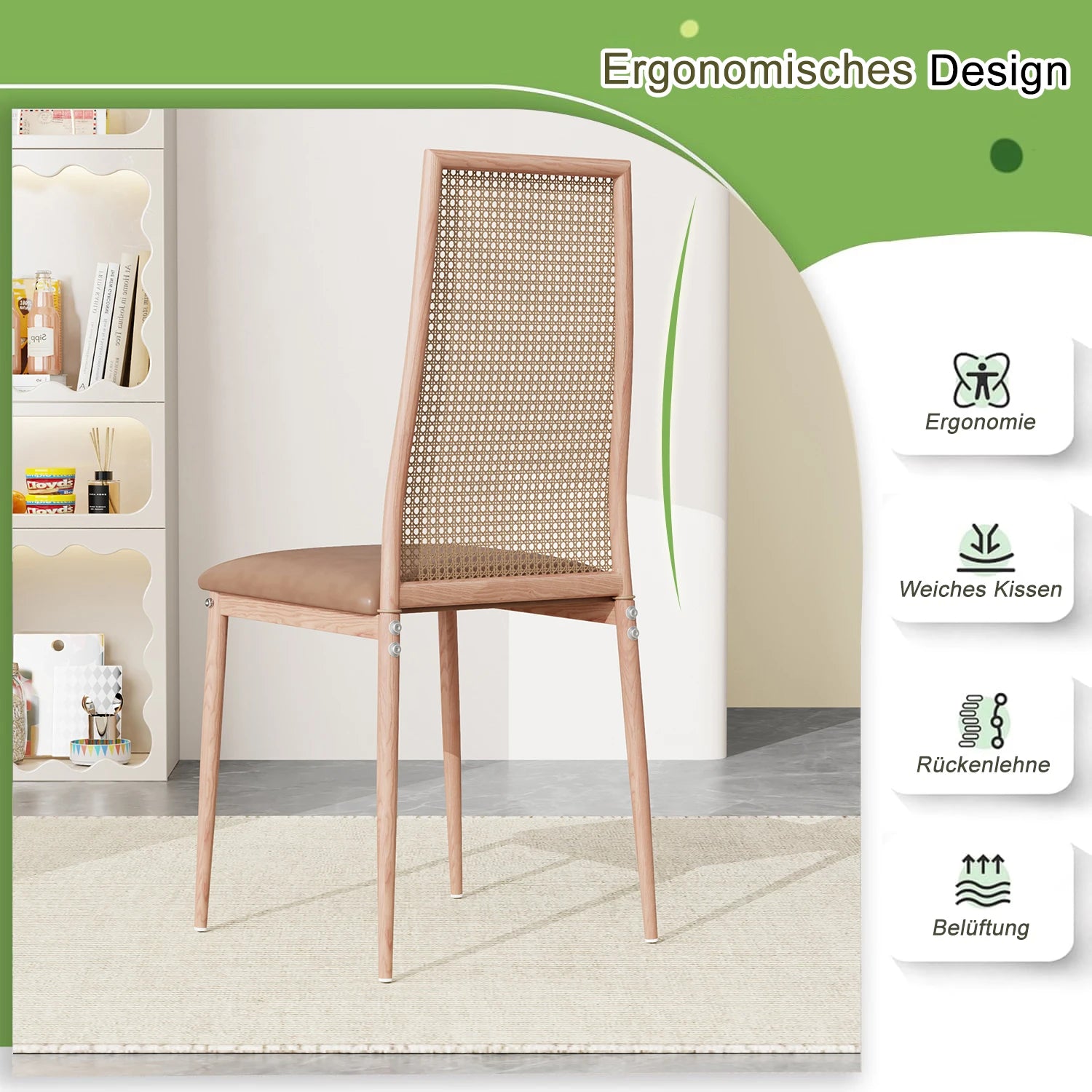 Chaise vintage rotin forme