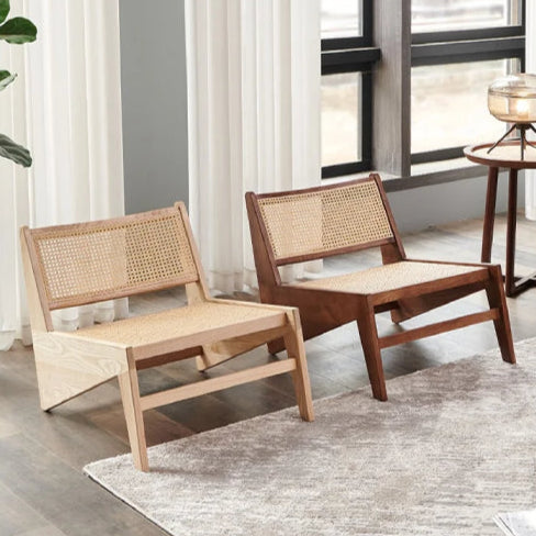 Chaise vintage style Japon  marron beige