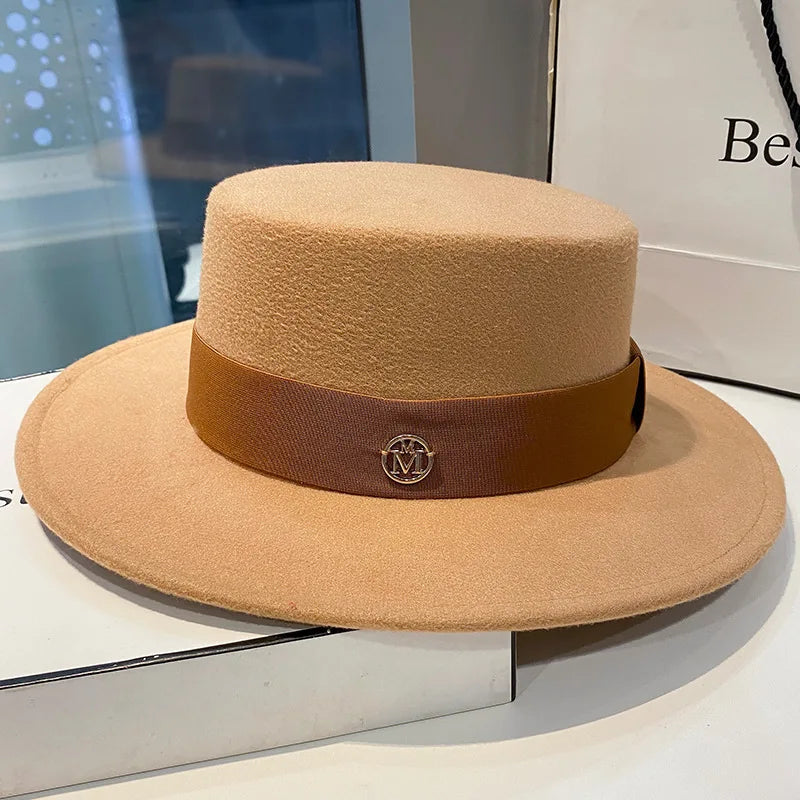 Chapeau femme vintage camel