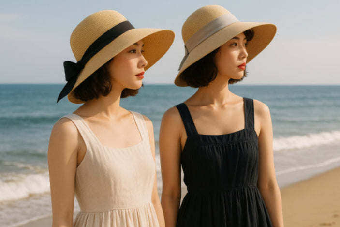 Chapeau femme vintage d'été 2 filles
