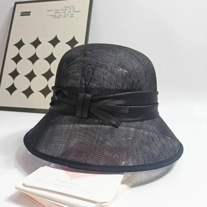 Chapeau femme vintage de plage noir