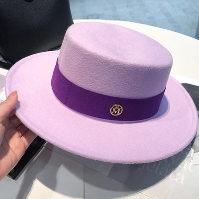 Chapeau femme vintage violet rose