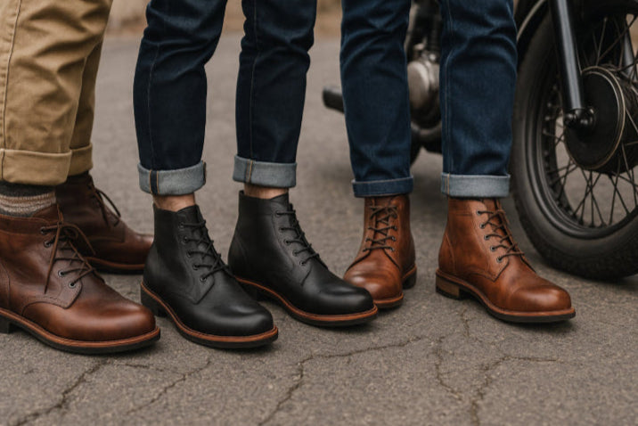 Chaussure moto vintage jean 3