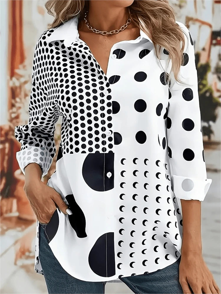 Chemise vintage femme blanc et noir