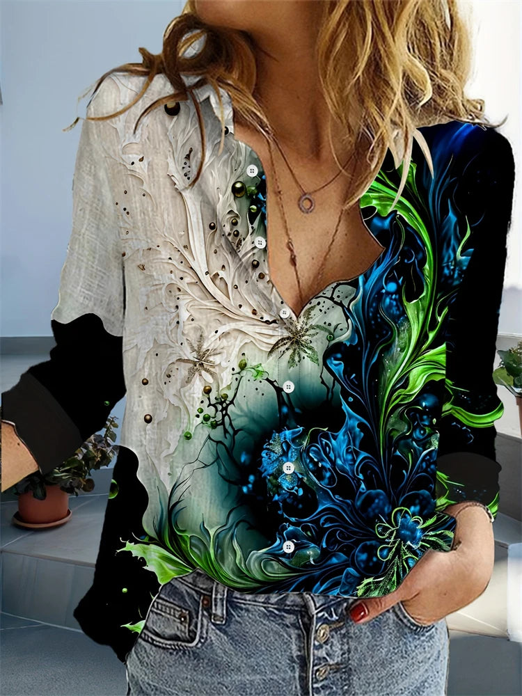 Chemise vintage femme blanc noir