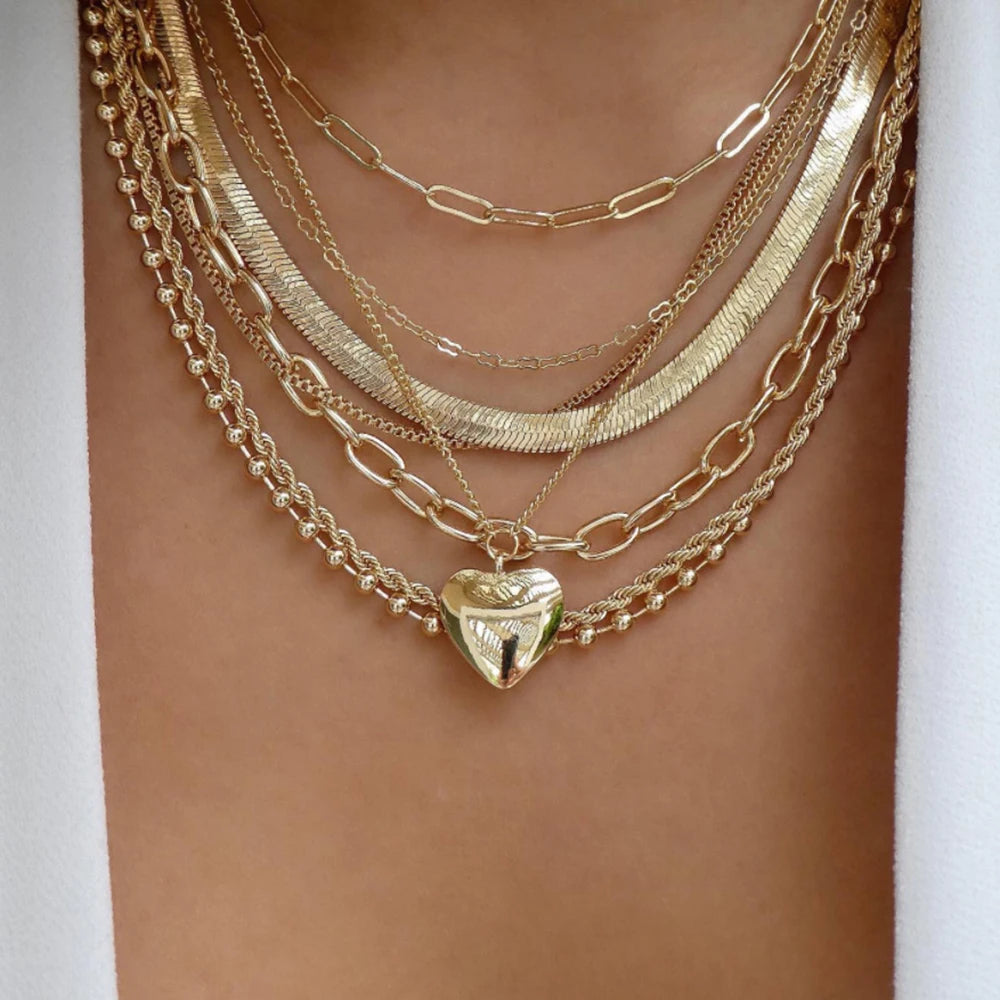Collier vintage cou cœur