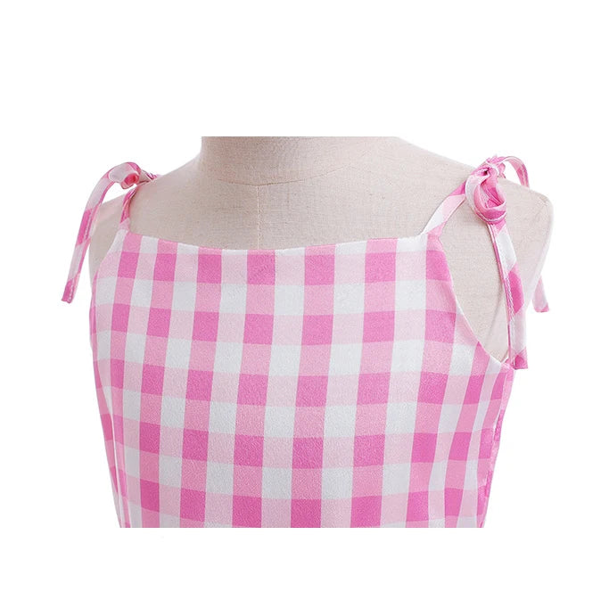 Costume fille Barbie vintage rose cou