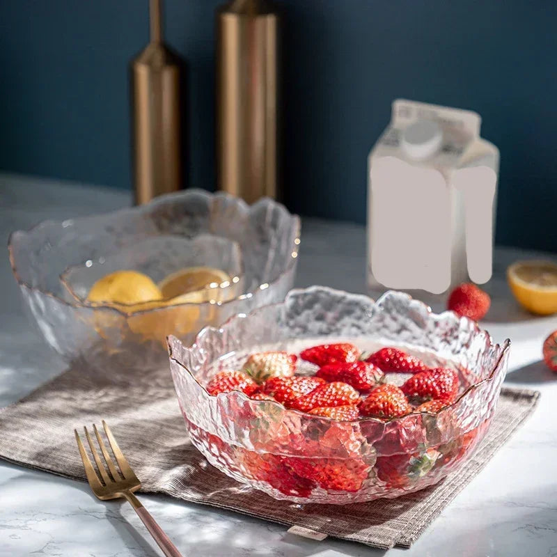 Coupe à fruit en verre vintage fraise