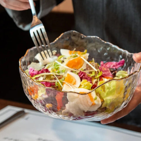 Coupe à fruit en verre vintage œuf