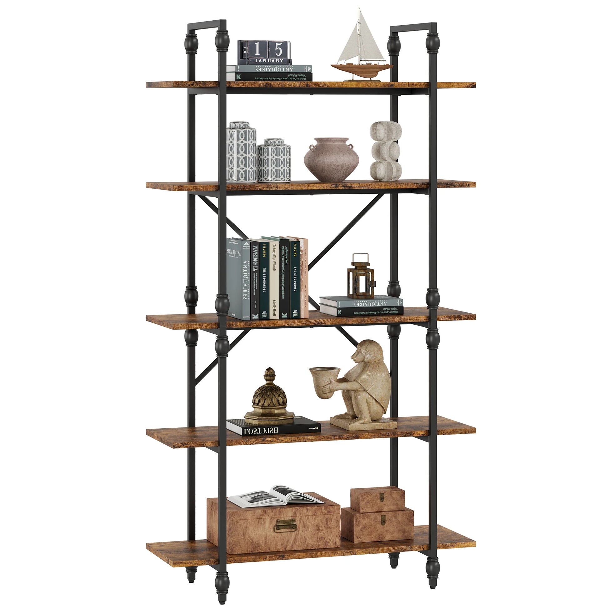 Etagère industrielle vintage fond blanc