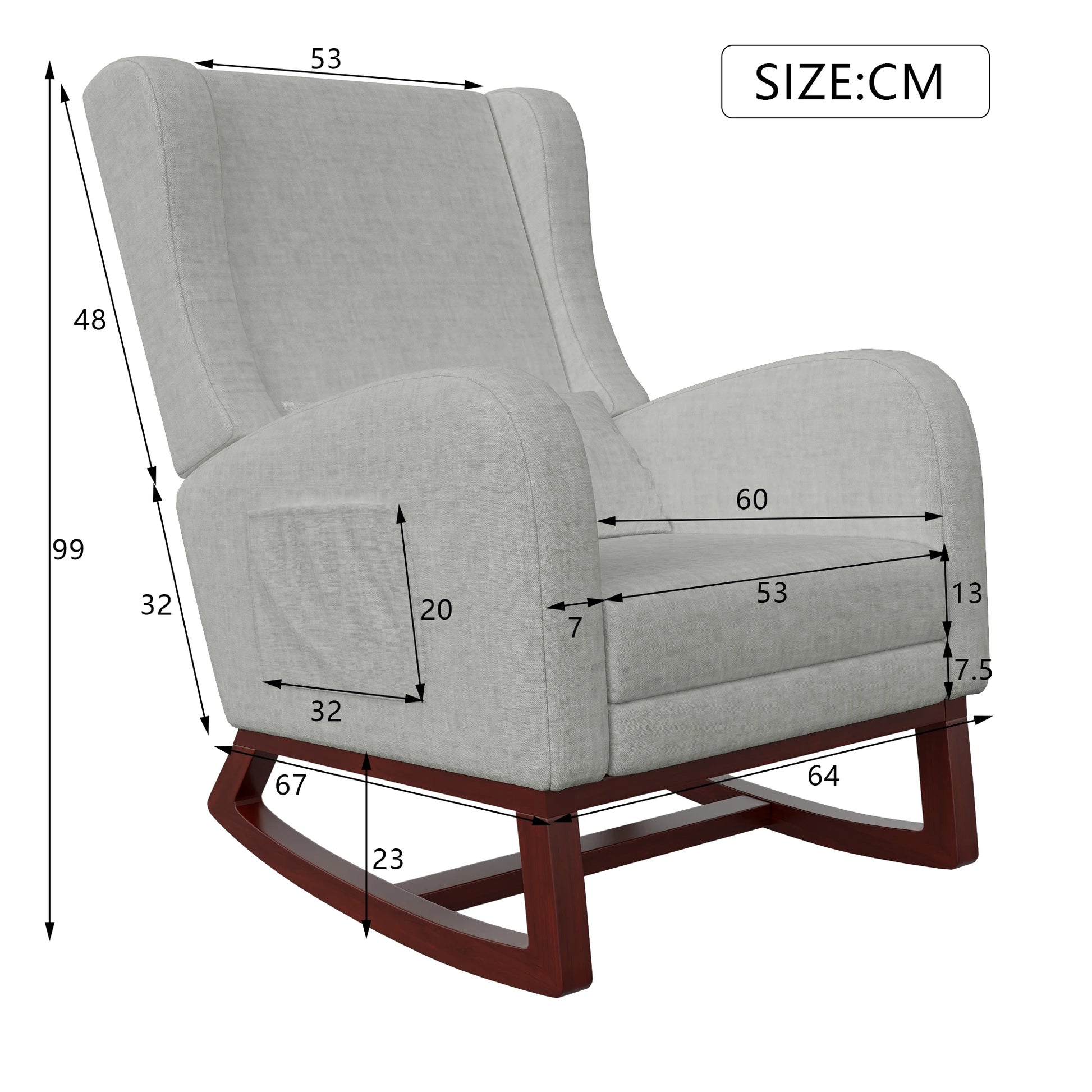 Fauteuil à bascule vintage  taille