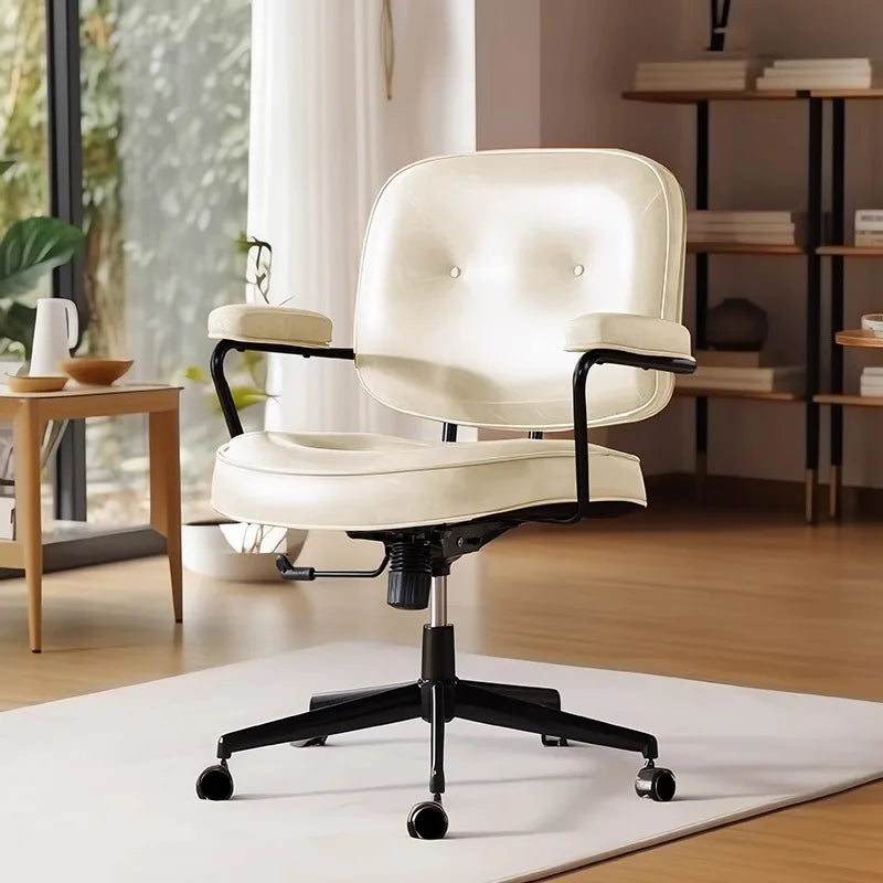 Fauteuil de bureau vintage blanc