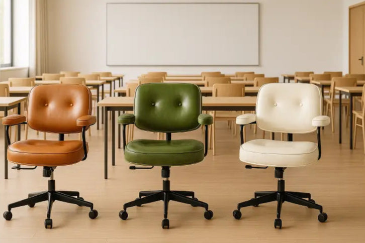 Fauteuil de bureau vintage blanc vert marron