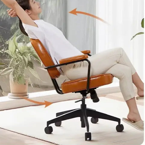 Fauteuil de bureau vintage rotative marron