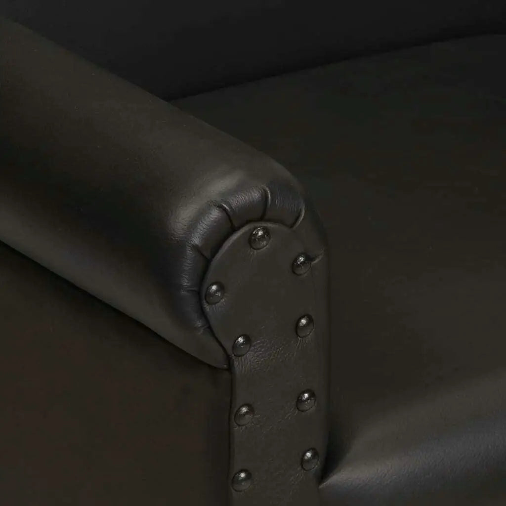 Fauteuil en cuir vintage détails