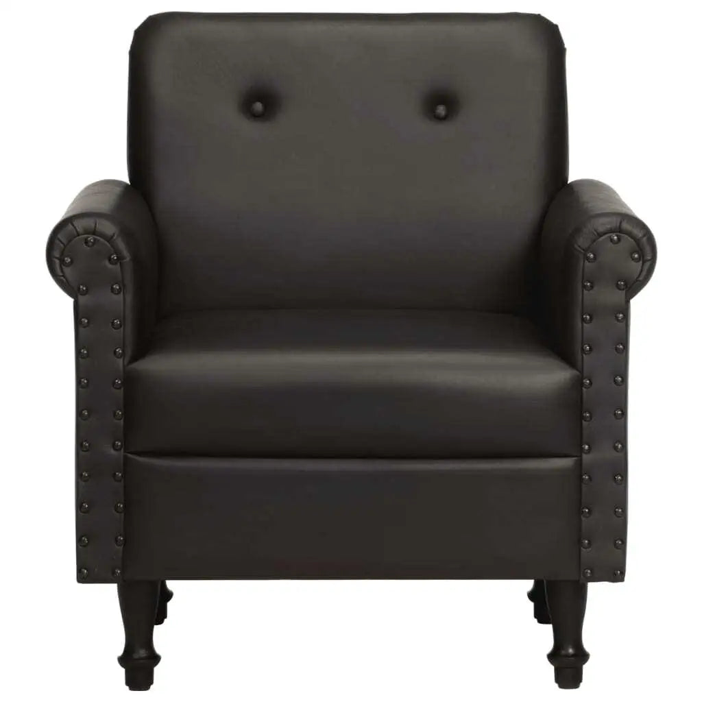 Fauteuil en cuir vintage noir