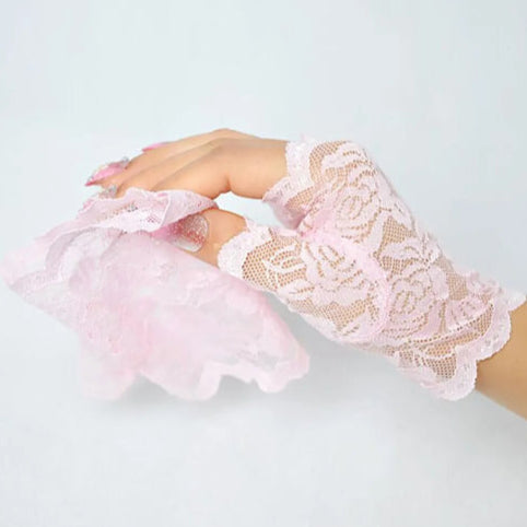 Gants femme vintage rose