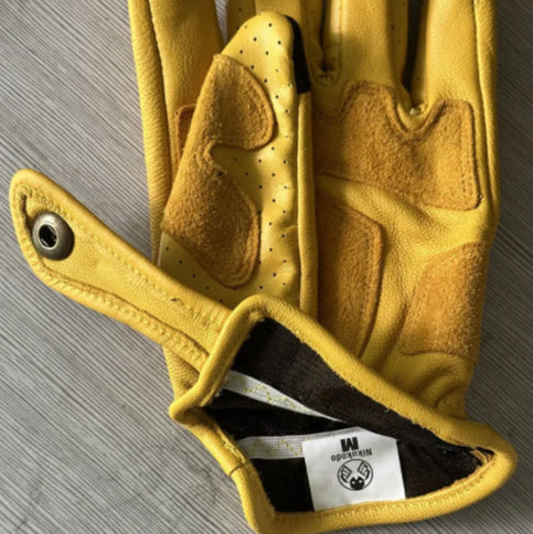 Gants homme vintage jaune noir