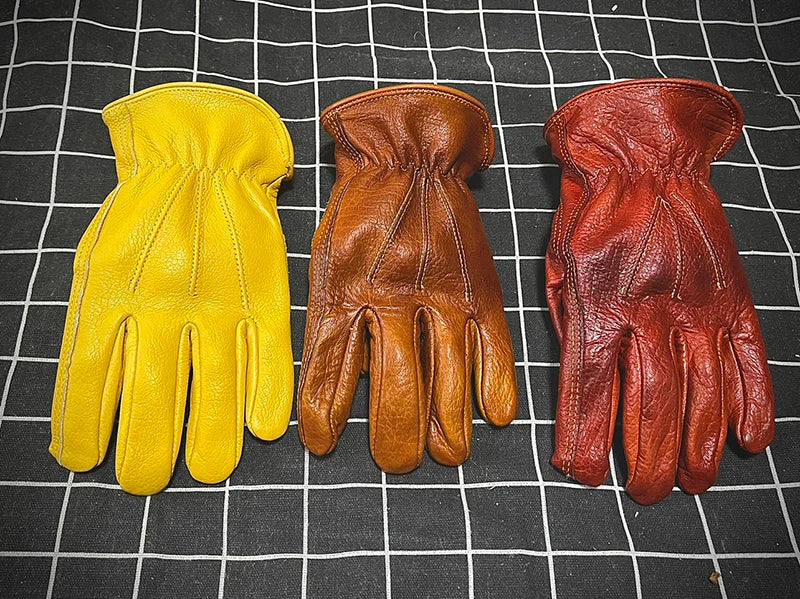 Gants moto vintage 3 couleurs