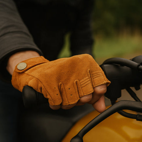 Gants moto vintage été jaune