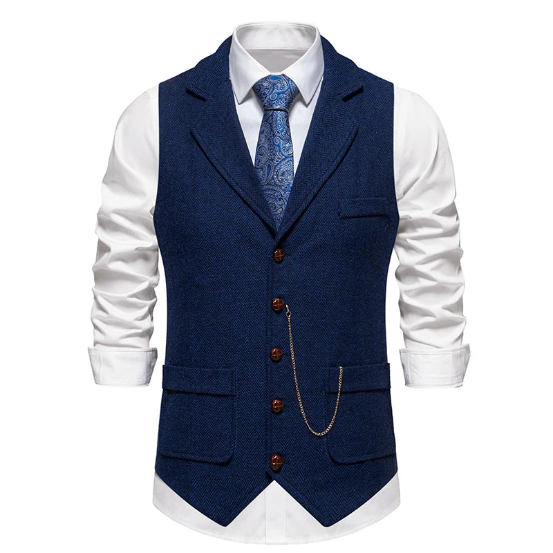 Gilet costume homme vintage bleu
