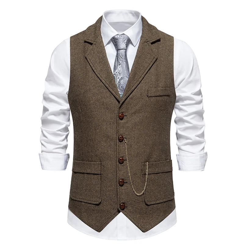 Gilet costume homme vintage marron