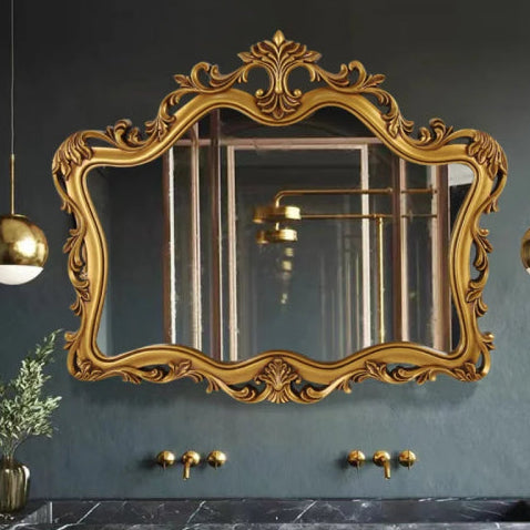 Grand miroir vintage salle de bain gris
